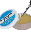 High-Performance Rosin-Style Solder Flux Paste For Electronics Repairs with soldering iron in use
