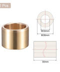 Cast Brass Self Lubricating Sleeve Bearings 30mm Bore 38mm Outer Diameter 30mm Length Set Of 2 with dimension drawings