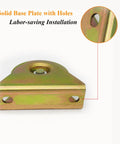 Solid base plate for heavy-duty V groove caster wheels with holes for easy installation.