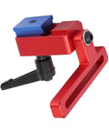 Beefy 30 Type Miter Track Stop Block Aluminum Alloy T Slot Stop for 30mm guide rails, close-up side view with red finish