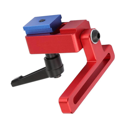 Beefy 30 Type Miter Track Stop Block Aluminum Alloy T Slot Stop for 30mm guide rails, close-up side view with red finish