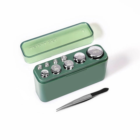 Pro Grade Precision Calibration Weight Set 1g 2g 5g 10g 20g 50g 100g Nine Piece with tweezers for digital scales and balances