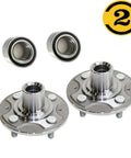Front Wheel Bearing And Hub Assembly With 4 Lugs For Honda Civic 2001 Through 2005 - Low Runout Precision Wheel Hub With Quad Lip Seal For Long Bearing Life, 2 Piece Set, Model 930-456