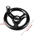 Round Hand Wheel With Revolving Handle For Lathe And Mill Three Spoke Spare Part Easy To Install Durable Bakelite And Metal Construction 4 Inch Diameter Replacement Wheel For Precision Machines