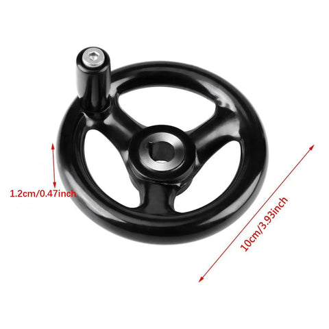 Round Hand Wheel With Revolving Handle For Lathe And Mill Three Spoke Spare Part Easy To Install Durable Bakelite And Metal Construction 4 Inch Diameter Replacement Wheel For Precision Machines