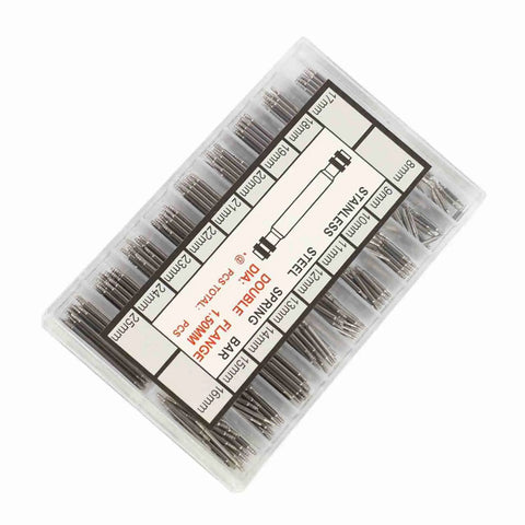 Watch Band Pin Kit 360 Pieces 8 To 25mm Spring Bar Set in organized case for link removal and strap adjustments.