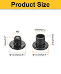 Product size of 20 Sets Black Stainless Steel M5 Millimeter Screw Posts With Female Hex Bindings showing dimensions.