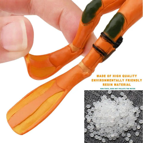 2 Pack Aquarium Diver Ornaments Set For Floating Fish Tank Decor Lit Little Divers showing detailed view of flipper and resin material