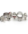 Two 304 stainless steel ceiling pipe clamps with expansion bolts for overhead support (Φ45-48)