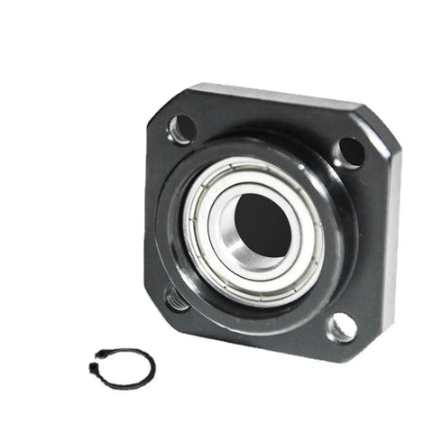 Heavy Duty FK12 Ball Screw Bearing Seat With FF12 End Support Unit For SFU1604 1605 1610 Ballscrew close-up view with retaining ring.