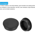 Two black three-piece T-shaped silicone plugs with 51.3 mm diameter highlighting waterproof sealing advantages for kitchens.