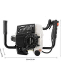 Beast 72cc Gas Powered Post Hole Digger With 4.1HP Heavy Duty Earth Auger shown from side with handle and controls