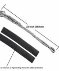 2Pcs Synthetic Soft Shackle One Half Inch By Twenty Two Inch, 56,000 Lb Breaking Strength, With Extra Sleeves, Gray, UHMW Polyethylene