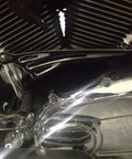 Black CNC Gear Wing Shift Linkage Shifter For Harley Touring Bikes 1980 To 2019 Fits Electra Glide Road Glide Street Glide Road King Softail Dyna Wide Glide Trike installed on Harley engine