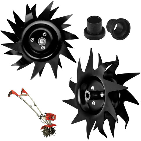 1622 Power Tiller Tines, metal blades for tiller cultivators, showing deep and shallow cultivation setup