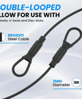 PVC Coated Stainless Steel Braided Wire Rope Lanyard With End Loops 3mm Diameter 5.9 Inch Length showing braided steel cable