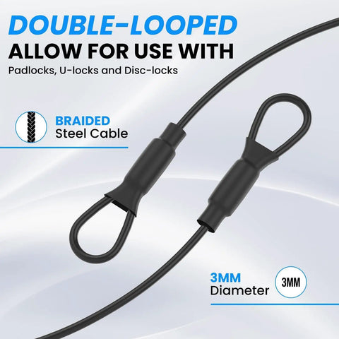 PVC Coated Stainless Steel Braided Wire Rope Lanyard With End Loops 3mm Diameter 5.9 Inch Length showing braided steel cable