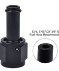 6AN Female To Three Eighths Inch Barb Hose Fitting Straight Swivel For Performance Fuel Lines Aluminum 6061 T6 High Pressure Up To 1500 PSI Easy Install Leak Free Seal black 3/8 ID fuel hose