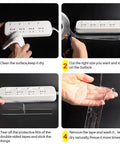 Removable Nano Gel Tape 2mm Thick, Heavy Duty Double Sided Traceless Adhesive application steps on a power strip