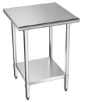 NSF Certified Stainless Steel Prep Table With Adjustable Undershelf 24 By 24 Inch Tabletop Heavy Duty Work Table For Commercial Kitchens Restaurants Home BBQ And Garage.