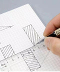 Hand drawing lines with Gel Ink Pen Japanese Style Rollerball Set With Liquid Ink Quick Drying 0.35mm Ultra Fine Point Black Ink 12 Pack