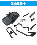 Universal Golf Cart Rear Seat Bag Rack Kit with Foldable Design for Club Car, disassembled parts layout, hardware included