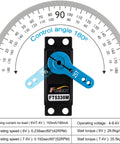 FEETECH FT5330M RC servo with blue aluminum arms, 180° control