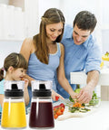 Leak-Proof Oil Dispenser Bottle For Outdoor Camping, 160 Ml And 5.4 Oz Glass Olive Oil And Vinegar Cruet With Well Sealed Silicone Cap, Go-To Picnic Kitchen Companion, No Spill Design, in kitchen