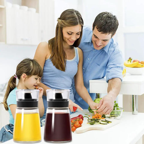 Leak-Proof Oil Dispenser Bottle For Outdoor Camping, 160 Ml And 5.4 Oz Glass Olive Oil And Vinegar Cruet With Well Sealed Silicone Cap, Go-To Picnic Kitchen Companion, No Spill Design, in kitchen