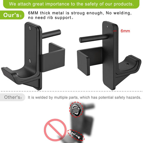 Bottom Reinforced J Hooks For 2x2 Power Rack With 5/8 Or 1 Inch Holes Rubber Pads And Beefed Up Heavy Duty Attachments comparison
