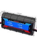200A High Precision Power Analyzer And Multi Meter For DIY DC Power Projects That Reads Volts Amps And Watts With 8V To 60V Range Bright Blue Backlit LCD And 12 Gauge Lead Wires For Accurate Readings And Troubleshooting, 3.35 x 1.65 inch