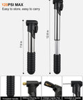 120 PSI portable pump for Bike Tire Repair Kit For Flat Tires With Portable Pump 120 PSI, 16 In 1 Multitool With Patch Kit And Levers.