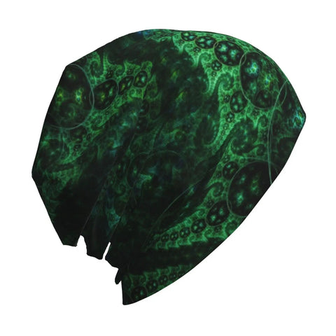 Fractal Antenna Dope Green Beanie For Running And Cycling One Size Fits All Stretchy Thin Skull Cap Casual Bonnet Hat