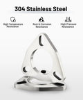 Heavy Duty 3 Bolt Exhaust Flange Upgrade Kit Crafted From Premium 304 Stainless Steel With Gaskets And Hardware For Seamless Pipe Connections, showing flange details.