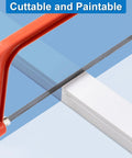 Saw cutting 94.5 Inch Cord Hider Kit For Walls And TV Wires, Cable Concealer, white, showing cuttable and paintable feature