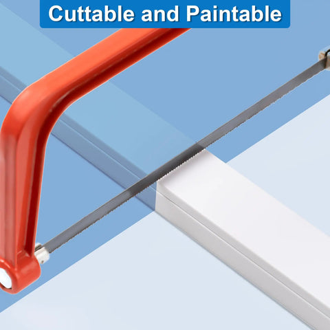 Saw cutting 94.5 Inch Cord Hider Kit For Walls And TV Wires, Cable Concealer, white, showing cuttable and paintable feature