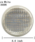 Close-up of LED PAR36 9W Bulb 12V 10-30V AC DC Waterproof 850-950lm 3000K Warm White, 4.4 inch diameter, warm glow, IP65 rated