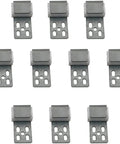 Heavy Duty 10 Piece Sofa Spring Repair Kit With 5 Hole Metal Clips And 40 Snap Tight Screws showing silver metal clips for furniture repairs.