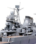 Premium Mogami Aircraft Carrier Model Kit In 1/350 Scale with detailed structures and towers for hobbyists.