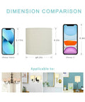 Dimension comparison of Clip On Chandelier Lamp Shades Set Of 6 Small Drum Linen Fabric Handmade Beige Only For Candle Bulb 5.2 By 5.2 By H5.2 Inches Modern Trendy Decor Cool Neutral Look For Easy DIY Lighting Makeovers with iPhones. Applicable to various lamp styles.