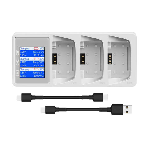 3 Way Battery Charging Station With Color Screen Bidirectional Fast Charging For Drones And Smartphones Energy Box