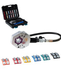 Hydraulic Hose Crimper Kit for Automotive Air Conditioning Repair With Seven Dies and Snap-On Carrying Case, tool and accessories