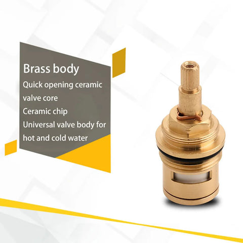 Faucet Cartridge Replacement With Ceramic Disc For Three Quarters Inch BSP Taps Solid Brass Body Durable Ceramic 20 Spline Valve