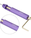 Purple installation tool for M3 Stainless Steel Threaded Insert Kit For Aluminum Parts Repair Pack Of 50 with hex key detail focused in image.