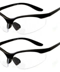 Bifocal Safety Reading Glasses With Impact Protection And ANSI Z87 Certification, Diopter 2.00 Magnifying Lens, black frame