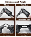 Matte Black Door Lock Reinforcement Backplate Kit 4-Piece thickness comparison and material durability showcase.