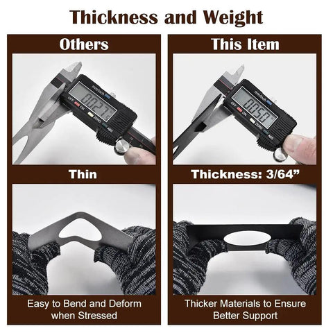 Matte Black Door Lock Reinforcement Backplate Kit 4-Piece thickness comparison and material durability showcase.