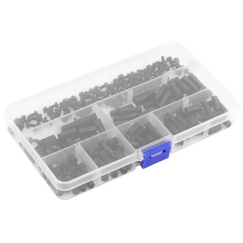 250 Piece Nylon PA66 M2 And M3 Hex Column Standoff Spacer Kit With Male And Female Hardware For DIY Electronics And Nerd Builds Includes Nuts And Screws Four Assorted Sets For Versatile Projects And Efficient Heat Dissipation, plastic organizer case