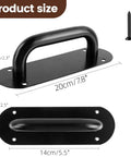 9 Inch Stainless Steel Barn Door Handle Black Heavy Duty Pull For Barn Doors And Home Rooms Easy Install Durable Hardware Beefy Construction With Smooth Surface Anti Slip Grip And Simple Mounting For Indoor Outdoor Use, 7.8in size view