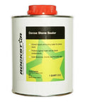 Top-Shelf Solvent-Based Dense Stone Sealer For Granite Porcelain And Polished Concrete With Killer Stain And UV Protection That Repels Oil And Water Like A Champ And Fast Curing Formula In 1 Liter Bottle displayed in a can with a red cap.